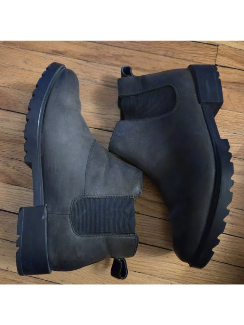Sorel Lennox Chelsea Black Waterproof Leather Boots Women's Size 9